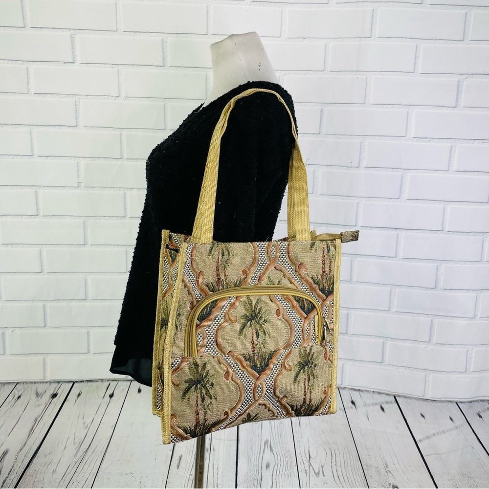 10/$25🦋 Vintage Bovano American Uni Floral Palm Tree Tote